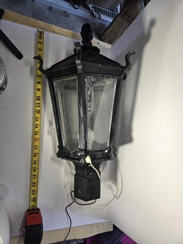 Antique Post Light, Gothic Style, Heavy Metal